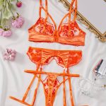 Women's Lace Embroidery Lingerie Set Sexy Mesh Bra Thong Floral Bras Panties Cheap Price Summer Seduction Bodysuits Underwear - 图片 3