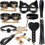 New Accepted Real Leather BDSM Set Bondage Kit Hand Cuffs Sex Collar Paddle Sex Fun Sexy Toys SM Role Play Bondage Gear - 图片 3