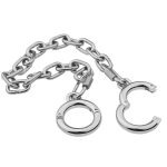 Peerless Sex Restraints Handcuffs Company Oversize Leg Iron Handcuff, Nickel Finish Fuzzy Handcuffs - 图片 3