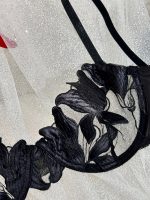 Hot Lingerie Women's Embroidered Lenceria Lightweight Breathable Transparent Mesh Adjustable Strap Sexy Lace Thong Bra Set - 图片 3