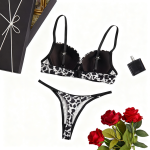 Cheap Price Women's Sexy Velour Lingerie and Panties Set Crotchless Bar and Sequined Appliques Decor Woven Underwear for Women - 图片 3