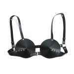 Strapon Neck Collar With Sexy Cupless Bra Leather Restraint Chest Harness BDSM Bondage Lingerie Set Bra Leather - 图片 3