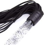 Leather Whip With Glass Pleasure Wand With Ball Tip - Sex Toy for SM or Anal Other SM Products - 图片 3