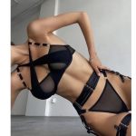 A Best-selling and Popular Adult Lingerie with a Cut-out Mesh Steel Ring, Halter Top and Ankle Straps, and a See-through Style - 图片 3