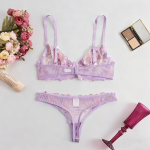 Women's Sexy Lace Bra Set Transparent Fashion Plus Size Luxurious Push-Up Sexy Lingerie Lace Bra and Briefs Set - 图片 3