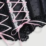 Best-selling Sexy Lingerie Bowknot Cross-embroidery, Hollowed-out Lace Fishbone Vest, Shaping and Fun Lingerie - 图片 3