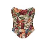 Jacquard Satin Lace Court Lady Fishbone Top, Body-shaping Garment, Waist-cinching Corset, Body-shaping Top - 图片 3