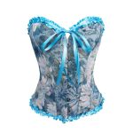New Oil Painting Style Printed Corset, Lace Court Bow Shaping Top with Straps and Sexy Shaping Top - 图片 3