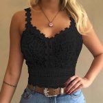 A New Style of European and American Halter Sex Lingerie Without Steel Rings, a Thin Solid Color Lace-trimmed Shaping Top - 图片 3