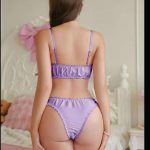 A Two-piece Set of Exquisite and Sexy Underpants with a Halter Top and Bow From Europe and America - 图片 4