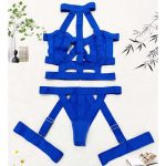 A Popular European and American Underwear Set with Hollowed-out and Tempting Spliced Bandages and Elastic Fabric - 图片 4