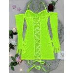 Mesh Sexy Halter Bra, Transparent Romantic Bra, purple Seductive Shaping Jumpsuit, European and American Style - 图片 4