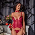 A Seductive and Sexy European and American Lingerie, a Thin Mesh Shaping Garment Paired with a Thong Suit - 图片 4