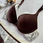 European and American Style Sexy Gathering Lace Edge Lingerie, Smooth Bra, Thin Top and Thick Bottom Bra, Sex Lingerie Set - 图片 4
