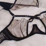 European and American Bra Lace Light and Thin Large Chest Small Look Plus-size Sexy Underwear Set for Women, Cross Strap Cutout - 图片 4