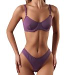 New Solid-color Sexy Bikini Beach Swimsuits, European and American Swimming Swimsuits, Women's Steel-rimmed Sexy Underwear - 图片 4