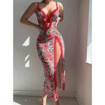 A Sexy Slit Lace Dress Set for Women in Europe and America That Can Open the Front Chest and Is Seductive and Interesting - 图片 4