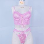 A New and Popular European and American Product, a Set of Sexy, See-through Lingerie with Lace and Steel Straps - 图片 4