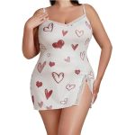 New Plus-size Romantic Pajamas From Europe and America, Sexy Lace-trimmed Dress, Nightgown, Slit in Multiple Colors - 图片 4