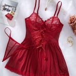 A New Slimming and Sexy Mesh Lace Embroidery Patchwork Mesh Halter See-through Dress From Europe and America - 图片 4