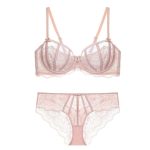 European and American Lace Bra and Underwear Anti-sagging Underwear Set, Feminine Ultra-thin Large-bra and Petite Underwear Set - 图片 4