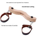 Sex Furniture Bondage BDSM Wooden Testicle Squeezer With Handcuffs Scrotum Elongation Clip Ball Stretcher Scrotal Fixture Male - 图片 4