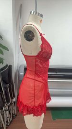 Manufacturer's Sale Lady's Sexy Pullover Nightgown Home Loungewear Elastic Waist Closure Custom Logo Lace Design for Sleep Time - 图片 4