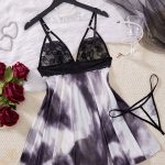 Women's Attractive Sexy Erotic Lingerie Nightdress Set Robe and Thong Pure Sleepwear Sling Style Lovely and Alluring - 图片 4