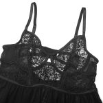 High Quality Women's Erotic Hollow Out Underwear Transparent Lace Embroidery Nightie Lingerie Sexy Women's Pajamas Nightdress - 图片 4