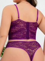 Wholesale High Quality Lace Patchwork Mesh Lingerie Two Piece Lingerie Women Plus Size Underwear - 图片 4