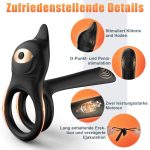 Double Penis Vibrator Ring Cock 10 Vibrating Patterns Clit Erotic Sex Men's Sex Toys - 图片 4