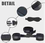 BDSM Neck to Wrist Bondage Restraints Set - Behind Back Handcuffs Collar With Blindfold Adjustable Bondage Accessories - 图片 4