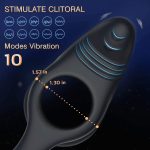 Remote Adult Cock Ring Male Sex Toys Vibrating Cock Ring With Clit Vibrator - 图片 4