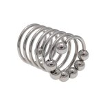 Stainless Steel Penis Ring With Balls Beads Long Wave Men's Chastity Cock Ring BDSM Adult Sex Toys Games for Men Couple - 图片 4