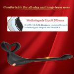 Amazon Hot Sale Remote Control Silicone Model Vibrating Cock Ring With Mini Bullet Prostate Anal Plug and Sex Toy for Men - 图片 4