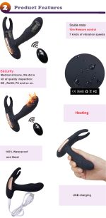 Anal Sex Toy Massage Male Vibrators Penis Ring Wireless Remote Control Anal Gay Butt Plug Erotic Toys Prostate Vibrator - 图片 4