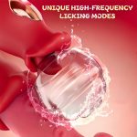 Hot Sale Rose Sexy Toys G Spot Clit Stimulator Adult Swinging Tongue Masturbator Dildo Vibrator for Women - 图片 4