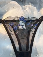Women 2 Pieces Strap Lace Cup Lingerie Sexy Bra and Panties Sets Nightwear Bow See Through Lingerie - 图片 4