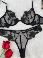 White Color Lady Sexy Costumes Bra and Panty Night Visible Underwear - 图片 4