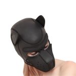 Black PU Leather Bondage Hood, Full Face Blinder Detachable Cover Eye Head for Unisex Adult Play, BDSM Sex Maskes - 图片 4