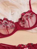 Women Fancy Floral Sexy Underwear Night Club Wear for Honeymoon Lingerie Set - 图片 4