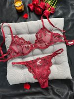 Lady Open Bra G-string Ser Womens Sexy Underwear Night Party See Through Lingeries Set for Wholesale - 图片 4