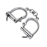 BDSM Professional Chrome-Nickel Plated Steel Handcuffs Use 2 Keys Double Lock Erotic Accessories New Hand Cuff - 图片 4