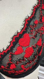 Women's Sexy Lingerie with Lace Trim Heart Embroidery Sheer Bow Design Logo at Waist-Seductive Sexy - 图片 4