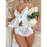 Women's Sexy Lace Patchwork Lingerie Set Low-Rise Thongs Adjusted-Straps Push-Up Feature Hot Sale New Stock Pajamas Homewear - 图片 4