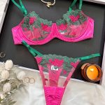 Women's Sexy Convertible Logo Pattern Black Lace Bikini Set Three Piece Including Bra Thongs Eyelash Erotic Lingerie for Summer - 图片 4