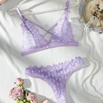 High Quality New Romantic Women Solid Bra & Brief Set Lace Halter Cross Women's Underwear Sexy Thin Bra and Lingerie Sets - 图片 4