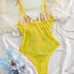 Women Underwear Floral Satin Lace Lingerie Set Sexy Push-up Bralette and Panty Perspective See-Through Slimming Jumpsuit - 图片 4