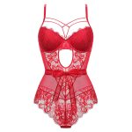 Wholesale Custom Women's Sexy One-Piece Jumpsuits Transparent Lace Hollowed-Out Jersey Fabric Lingerie - 图片 4
