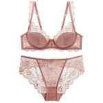 Hot Sale Ultra-Thin Sexy Madam French Bra Lingerie Set for Women Hollow See-Through Mesh Bra with Lace Decoration for Summer - 图片 4